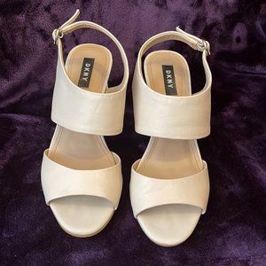DKNY Classic Cream Open-Toed & Clear Heel